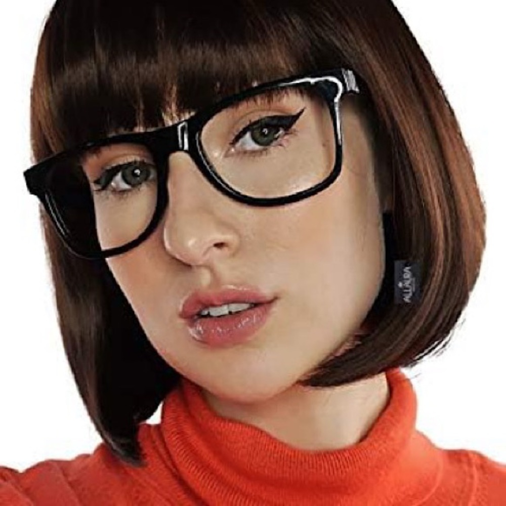 Velma Wig Halloween Cosplay Brown Scooby Doo Wig and Glasses Included